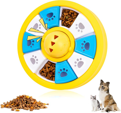 Interactive Dogs Toys for Slow Feeder, Pets Puzzle Feeders for Food Dispenser, Cat Treat Puzzle Feeder for Medium Small Dogs Cats IQ Training Reducing Boredom Intelligence Improving (Yellow)