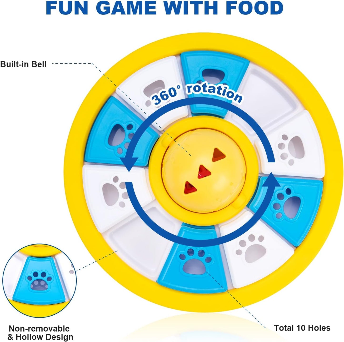 Interactive Dogs Toys for Slow Feeder, Pets Puzzle Feeders for Food Dispenser, Cat Treat Puzzle Feeder for Medium Small Dogs Cats IQ Training Reducing Boredom Intelligence Improving (Yellow)