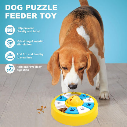 Interactive Dogs Toys for Slow Feeder, Pets Puzzle Feeders for Food Dispenser, Cat Treat Puzzle Feeder for Medium Small Dogs Cats IQ Training Reducing Boredom Intelligence Improving (Yellow)