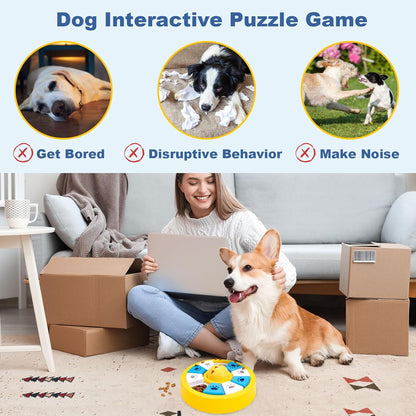 Interactive Dogs Toys for Slow Feeder, Pets Puzzle Feeders for Food Dispenser, Cat Treat Puzzle Feeder for Medium Small Dogs Cats IQ Training Reducing Boredom Intelligence Improving (Yellow)