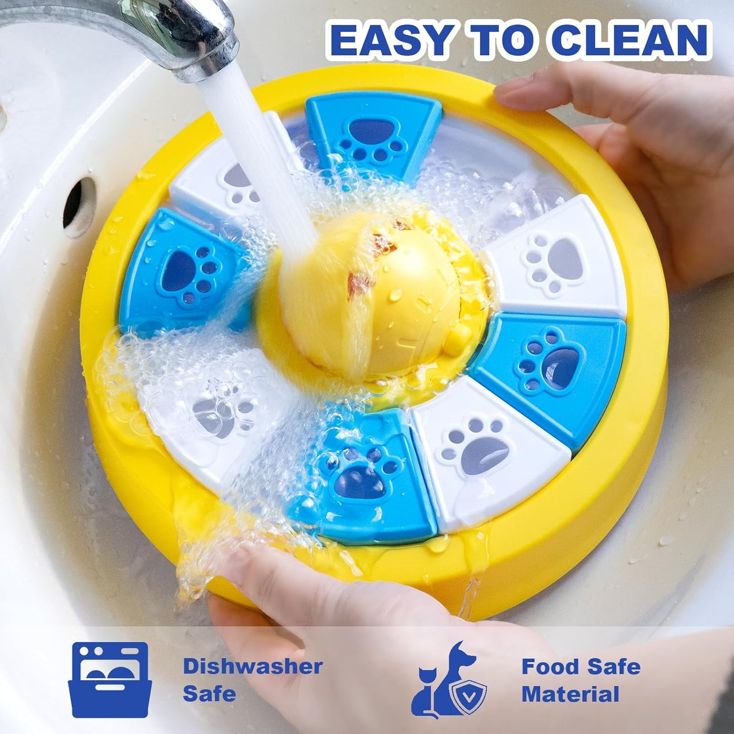 Interactive Dogs Toys for Slow Feeder, Pets Puzzle Feeders for Food Dispenser, Cat Treat Puzzle Feeder for Medium Small Dogs Cats IQ Training Reducing Boredom Intelligence Improving (Yellow)