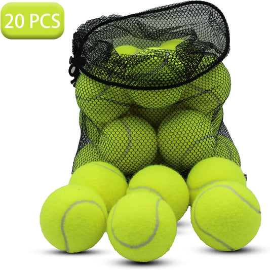SHYUJAJIE Tennis Ball,20 Pack Practice Balls Bulk,Dog Balls with Mesh Bag | Colorful Heavy Duty Tennis Training Ball for Beginners, Exercise Playing Balls for Pet Dog