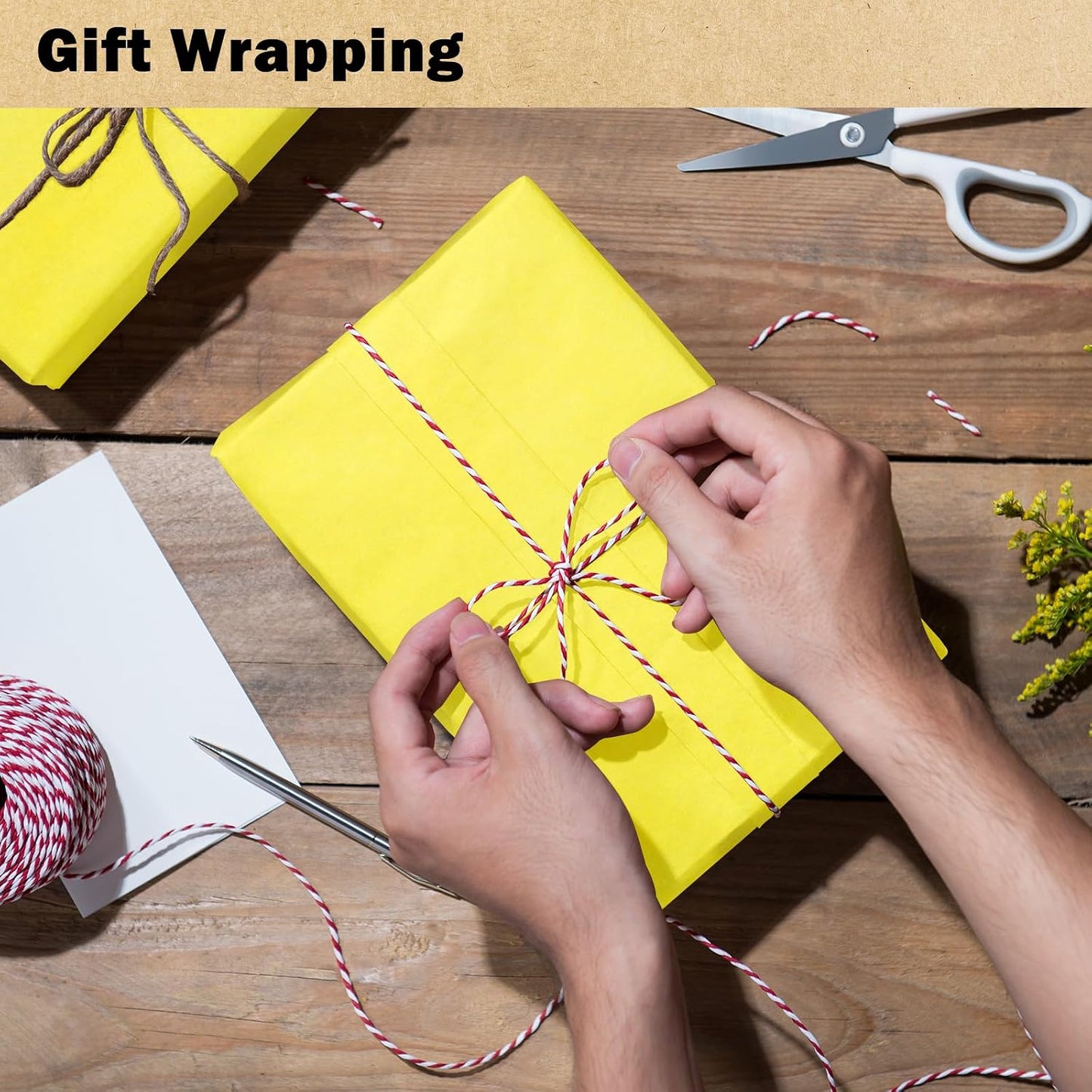 Kraft Paper Roll - 17.5 inches x 32.8 feet - Recyclable Paper Perfect for Wrapping, Craft, Packing, Floor Covering, Dunnage, Parcel, Table Runner, Yellow