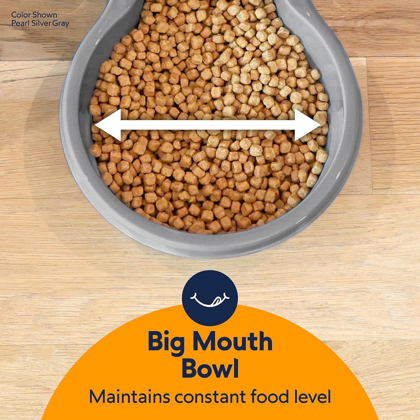 Replendish Automatic Dog Feeder Gravity Pet Treat Dispenser with Microban Protection Base, Wide Mouth Bowl, 100% BPA Free - 10 lb