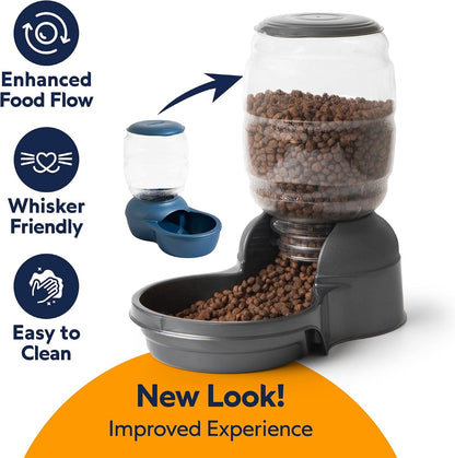 Replendish Automatic Dog Feeder Gravity Pet Treat Dispenser with Microban Protection Base, Wide Mouth Bowl, 100% BPA Free - 10 lb