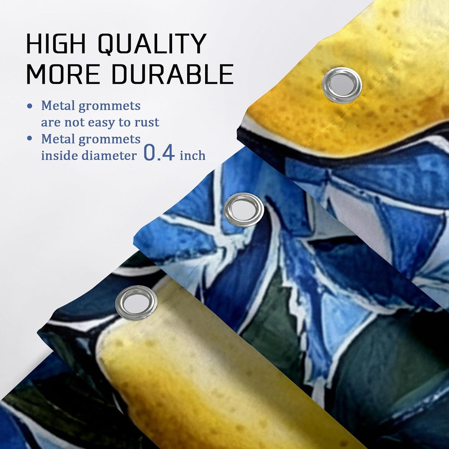 Lemon Shower Curtain, Bright Yellow Citrus Fruit Bath Curtain for Bathroom Decor, Summer Modern Tropical Waterproof Fabric Shower Curtain Set with Hooks 62x72 Inch