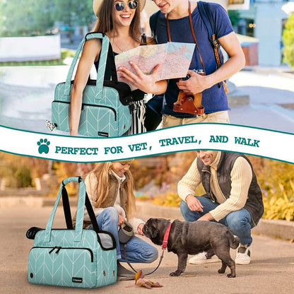Small Dog Purse Carrier, Soft-Sided Pet Carrier Bag with Pockets, Portable Puppy Cat Travel Handbag Tote, Airline Approved Breathable Mesh, Poop Bag Dispenser, Sherpa Bed, Max 18 lbs, Gray