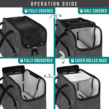 Small Dog Purse Carrier, Soft-Sided Pet Carrier Bag with Pockets, Portable Puppy Cat Travel Handbag Tote, Airline Approved Breathable Mesh, Poop Bag Dispenser, Sherpa Bed, Max 18 lbs, Gray