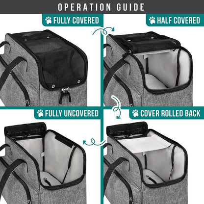 Small Dog Purse Carrier, Soft-Sided Pet Carrier Bag with Pockets, Portable Puppy Cat Travel Handbag Tote, Airline Approved Breathable Mesh, Poop Bag Dispenser, Sherpa Bed, Max 18 lbs, Gray