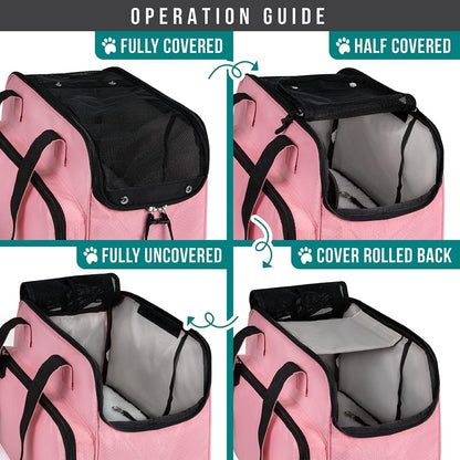 Small Dog Purse Carrier, Soft-Sided Pet Carrier Bag with Pockets, Portable Puppy Cat Travel Handbag Tote, Airline Approved Breathable Mesh, Poop Bag Dispenser, Sherpa Bed, Max 18 lbs, Gray