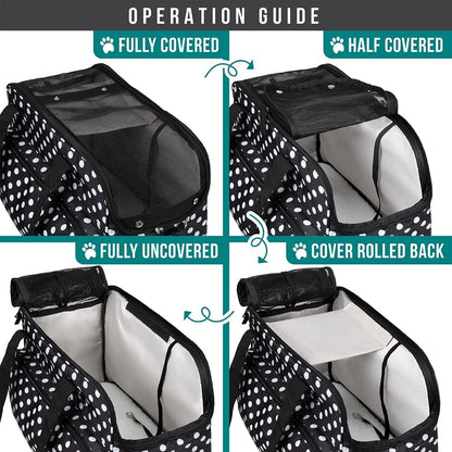 Small Dog Purse Carrier, Soft-Sided Pet Carrier Bag with Pockets, Portable Puppy Cat Travel Handbag Tote, Airline Approved Breathable Mesh, Poop Bag Dispenser, Sherpa Bed, Max 18 lbs, Gray