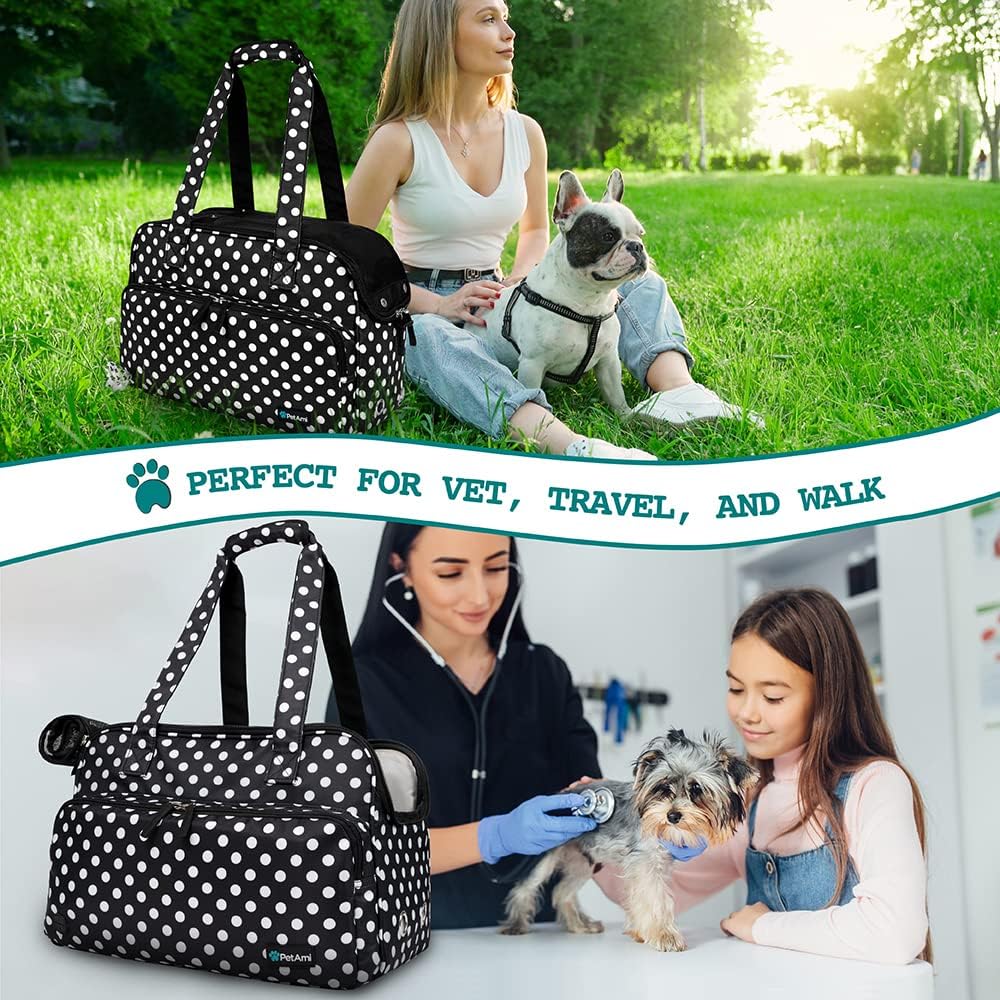 Small Dog Purse Carrier, Soft-Sided Pet Carrier Bag with Pockets, Portable Puppy Cat Travel Handbag Tote, Airline Approved Breathable Mesh, Poop Bag Dispenser, Sherpa Bed, Max 18 lbs, Gray