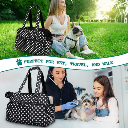 Small Dog Purse Carrier, Soft-Sided Pet Carrier Bag with Pockets, Portable Puppy Cat Travel Handbag Tote, Airline Approved Breathable Mesh, Poop Bag Dispenser, Sherpa Bed, Max 18 lbs, Gray