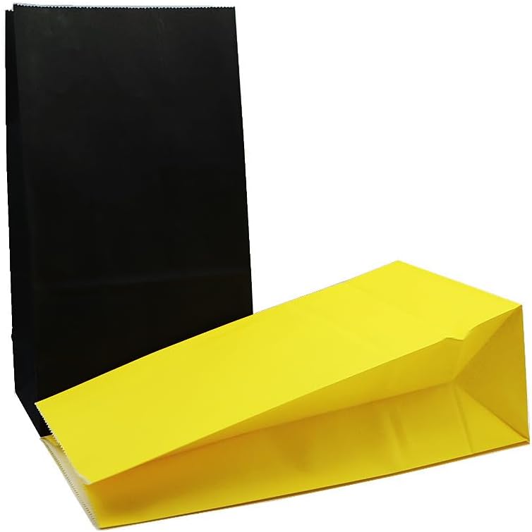 24 Pack Party Favor Bags 5.1 X 3.1 X 9.4 Inch Yellow and Black Small Gift Bags Party Goody Bags for Birthday Graduation Baby Shower Bee Party Supplies (Yellow Black)