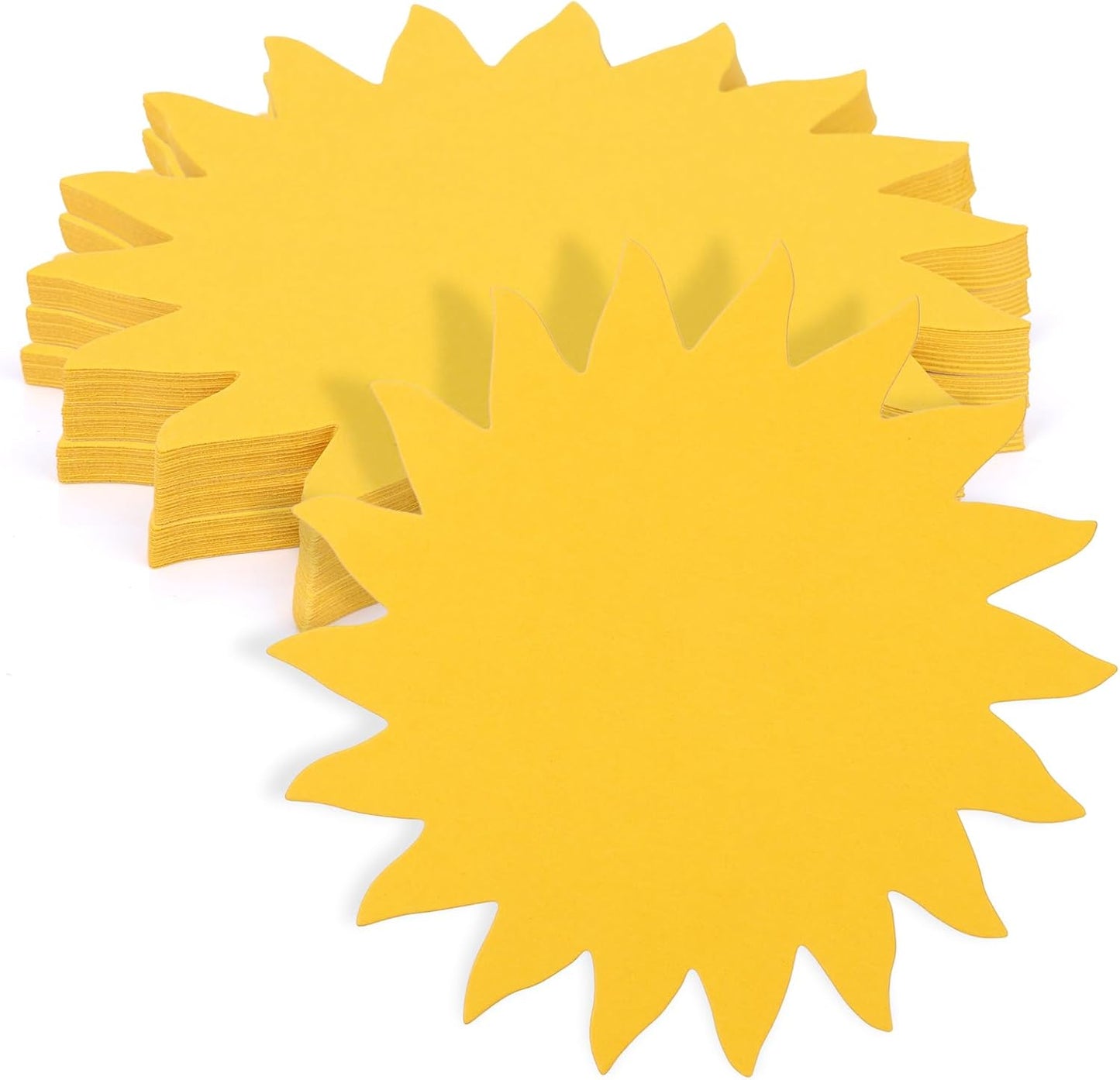 120pcs Sun Paper Cutouts, Gold Sun Shaped Cardstock Double Sided Sunshine Paper Cut Out Bulletin Board Decoration for Classroom DIY Craft Party Wall Decor Supplies