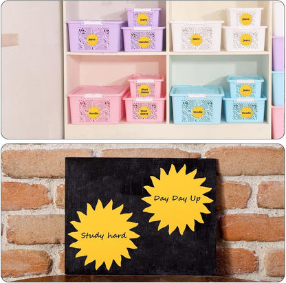 120pcs Sun Paper Cutouts, Gold Sun Shaped Cardstock Double Sided Sunshine Paper Cut Out Bulletin Board Decoration for Classroom DIY Craft Party Wall Decor Supplies