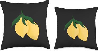 Chic Lemon Fruit for Summer Minimalistic Summery Fruit Throw Pillow