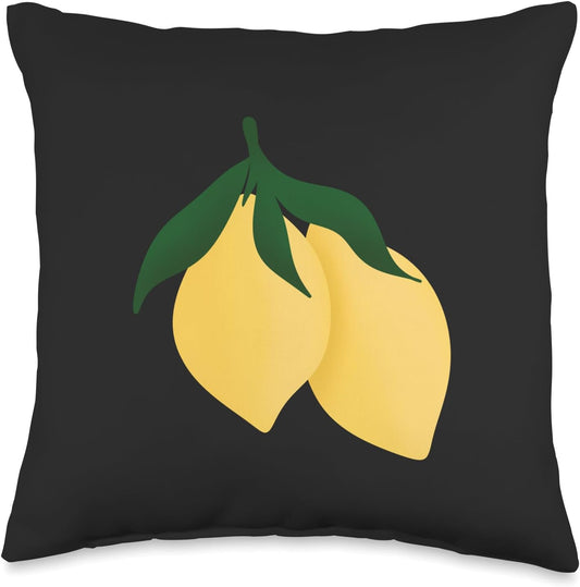 Chic Lemon Fruit for Summer Minimalistic Summery Fruit Throw Pillow