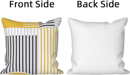 Modern Minimalist Throw Pillow Covers Geometric Striped Pillowcase Boho Line 20x20 Set of 4 Abstract Art Simple Yellow Cushion Covers for Bed Couch Sofa Living Room Garden Patio Car Decor