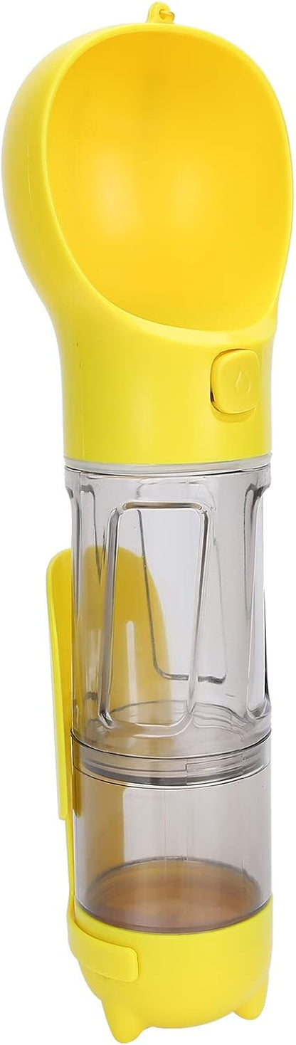 Portable Pet Water Cup, 300ml Leak Proof Dog Water Bottle with 360 Design for Travel Walking Hiking (Yellow)