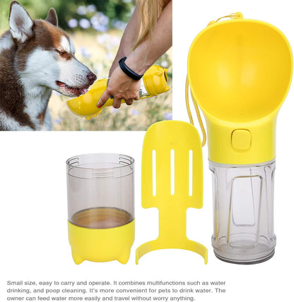 Portable Pet Water Cup, 300ml Leak Proof Dog Water Bottle with 360 Design for Travel Walking Hiking (Yellow)
