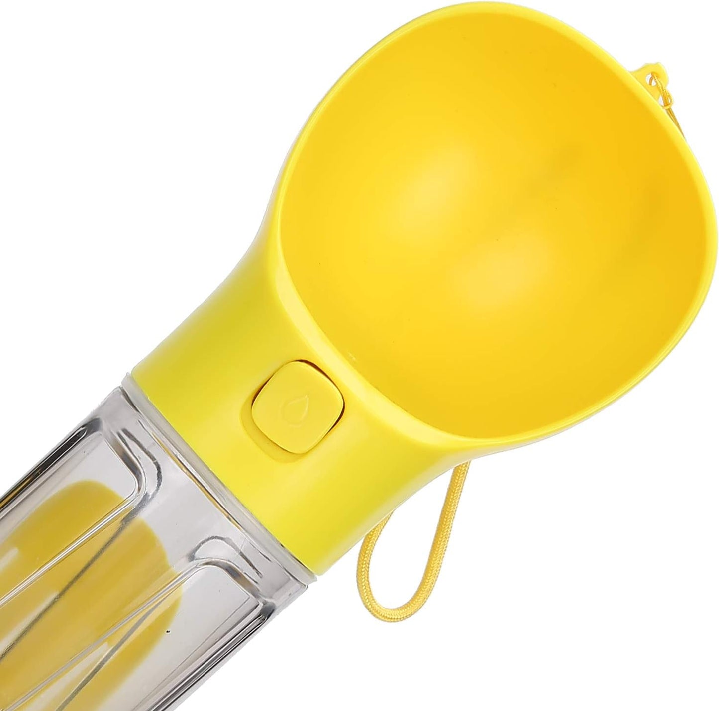 Portable Pet Water Cup, 300ml Leak Proof Dog Water Bottle with 360 Design for Travel Walking Hiking (Yellow)