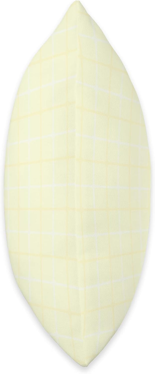 Cute Pastel Light Yellow Check Plaid Gingham Minimal Pattern Throw Pillow