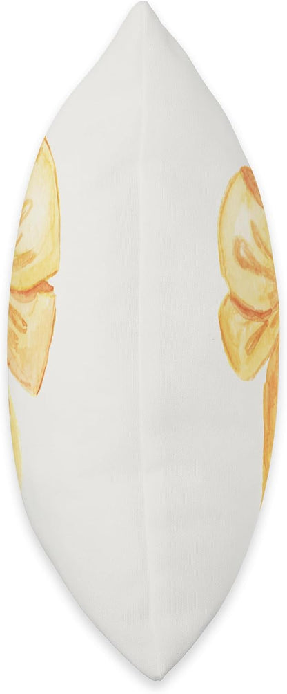 Coquette Aesthetic Yellow Bow Girly Throw Pillow