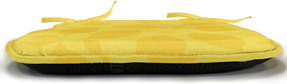 Lunarable Summer Chair Seating Cushion Set of 4, Lemon Branches Healthy Fruits Lemonade Freshness Juicy Graphic Hipster, Anti-Slip Seat Padding for Kitchen & Patio, 16"x16", Earth Yellow and Mustard