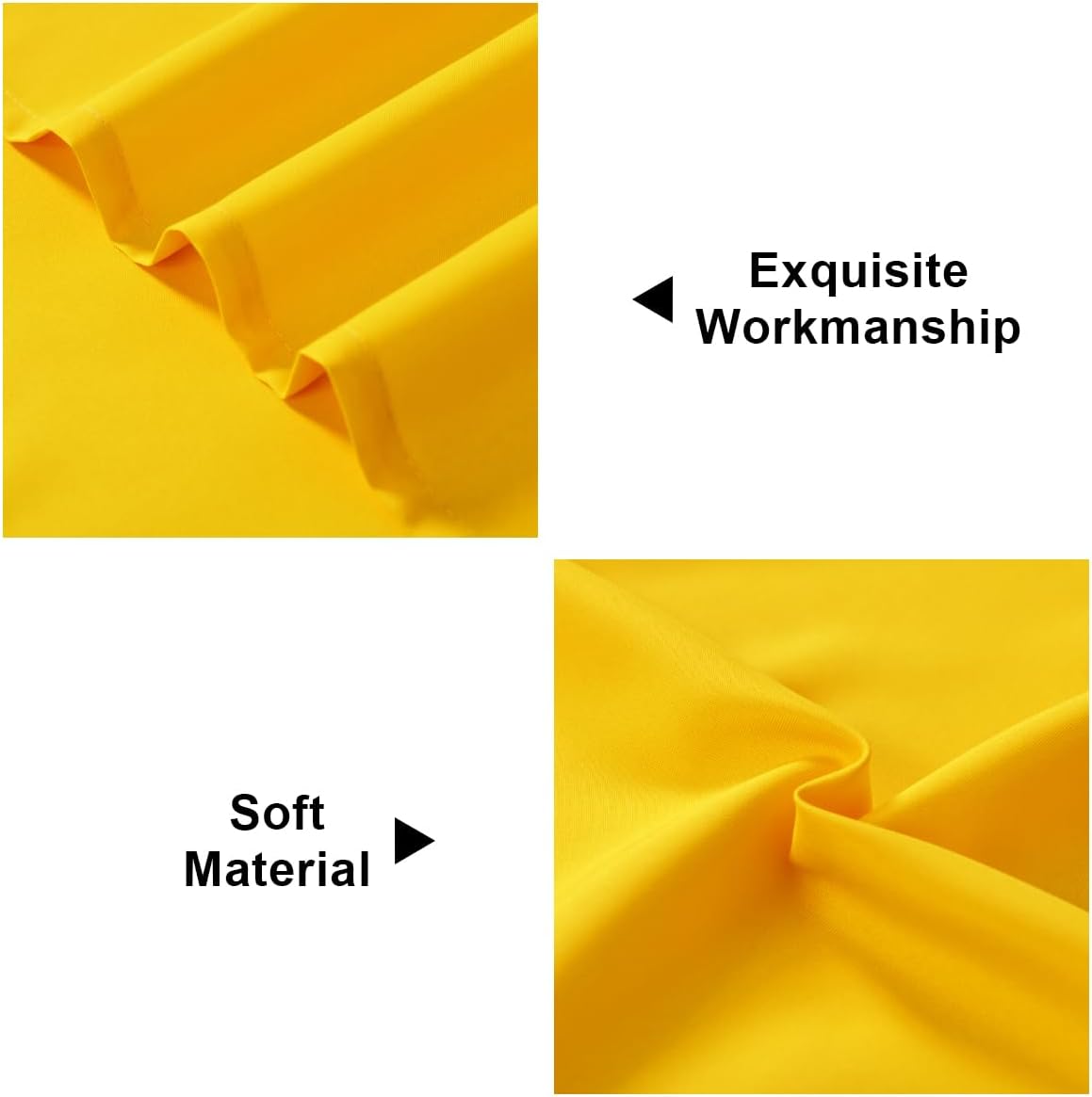 DWCN Valance Curtains for Living Room, Kitchen Valances Solid Short Topper, Rod Pocket Bathroom/Basement Curtain for Window Treatment, 1 Panel, 42 X 12 Inch, Yellow