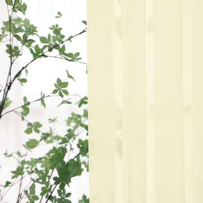 L&TEC Window Light Yellow Sheer Curtains 84 Inches Long 2 Panels Sheer Curtain Basic Rod Pocket Panel for Bedroom Children Living Room Yard Kitchen (Light Yellow, 52" W x 84" L | 2 pcs)