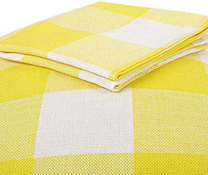Lemon Yellow Black White Buffalo Check Plaid Throw Pillow Covers Farmhouse Decorative Throw Pillow Case Indoor Outdoor Cushion Cover Pillowcase for Sofa 18 x 18 Inch Set of 2
