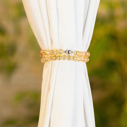 1 Pair of Luxury Crystal Beaded Magnetic Curtain Tieback and Holdback Curtain Clips Curtain Buckle Curtain Holder Blingbling Curtain Holdbacks (Yellow)