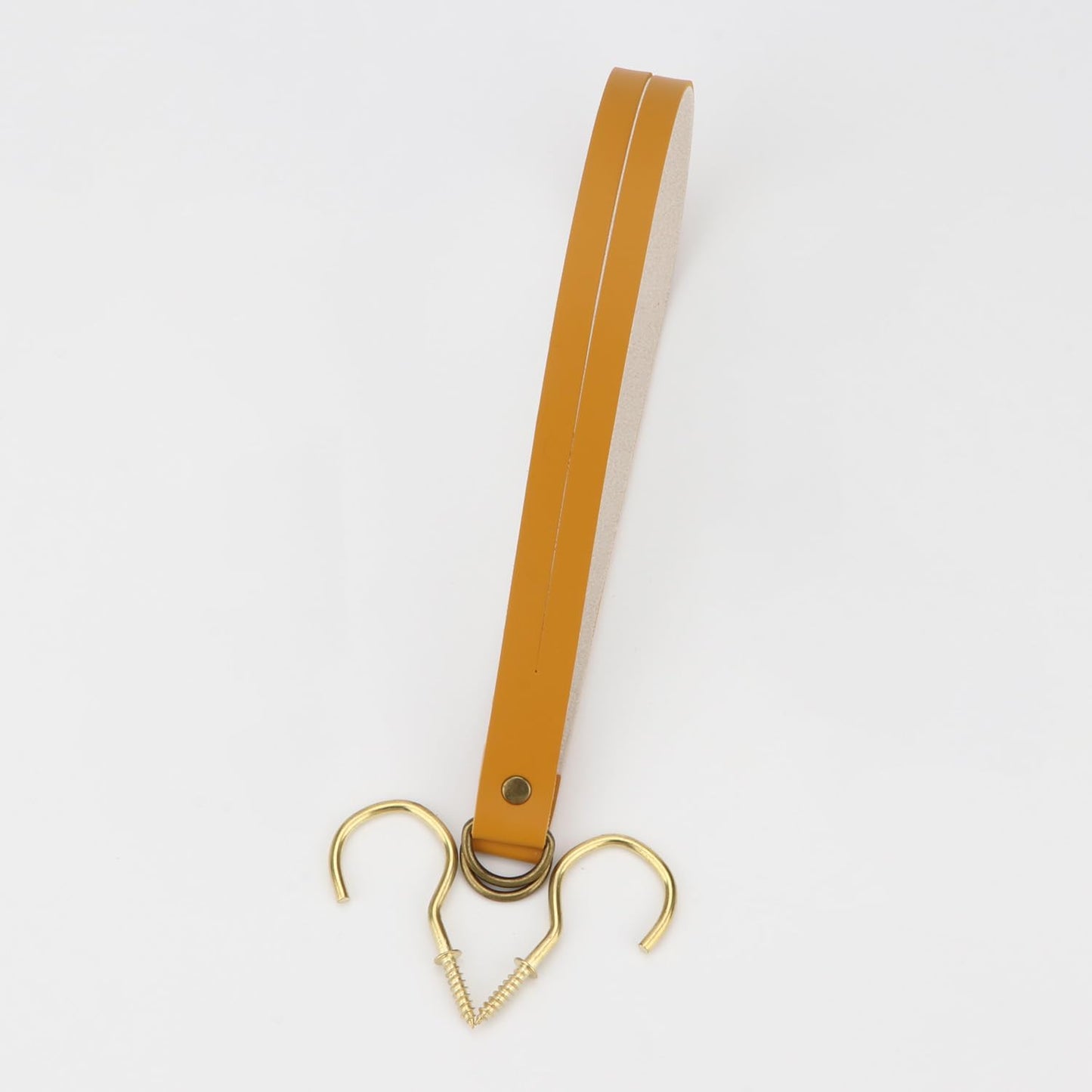 Leather Curtain Tiebacks Vintage Curtain Tie Backs Leather Curtain Rod Holder Curtain Buckle for Home Living Room Bedroom 2 Pcs (Earthy Yellow)