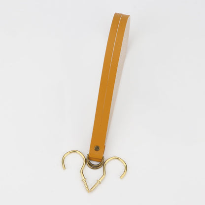 Leather Curtain Tiebacks Vintage Curtain Tie Backs Leather Curtain Rod Holder Curtain Buckle for Home Living Room Bedroom 2 Pcs (Earthy Yellow)