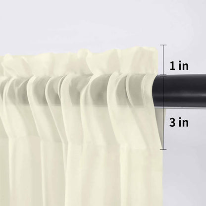 Lemon Dwarf Sheer Valance Curtains, Welcome Green Leaf Summer Yellow Background Light Filtering Kitchen Valances Rod Pocket Voile Curtain Window Treatment for Bedroom/Living Room/Basement 54Wx18L