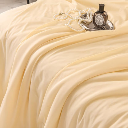 Cooling Blankets for Hot Sleepers,Cooling Comforter Twin Size,Silky Breathable Lightweight Summer Ice Blankets for All Season,Light Yellow