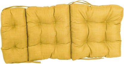 TRP Multi-Section High Back Deep Seat Indoor Outdoor Patio Chair Cushions | Reversible Classic Tufted Thick Support Lemon Yellow Dining Chair | Fade Water Resistant 22" X 45"