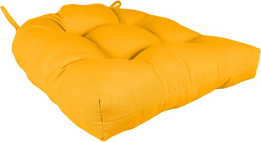 TRP Indoor Outdoor All Weather Reversible Deep Seat 20" X 20" Patio Chair Cushions | Square Tufted Rounded Back Ample Cushioned Loft Lemon Yellow Color | Bistro Dining Stain UV Fade Water Proof
