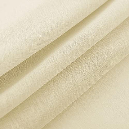 HooHero Yellow Simple Solid Sheer Curtains Rod Pocket for Living Dining Room Bedroom