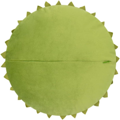 JWH 3D Flower Throw Pillow Cover, Velvet, Green Yellow, 12 Inch | Round Floral Cushion, Sunflower Accent, Handmade, Decorative Pops for Bed Couch Sofa Chair Car Living Room