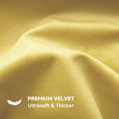 QUORGVES Yellow Velvet Throw Pillow Covers 18x18 Inch Set of 2 | Covers Only,Ultra-Soft,Hidden Zipper,Easy Care,Decorative Accent Cushion Covers for Couch Sofa Bed Decor,Light Yellow