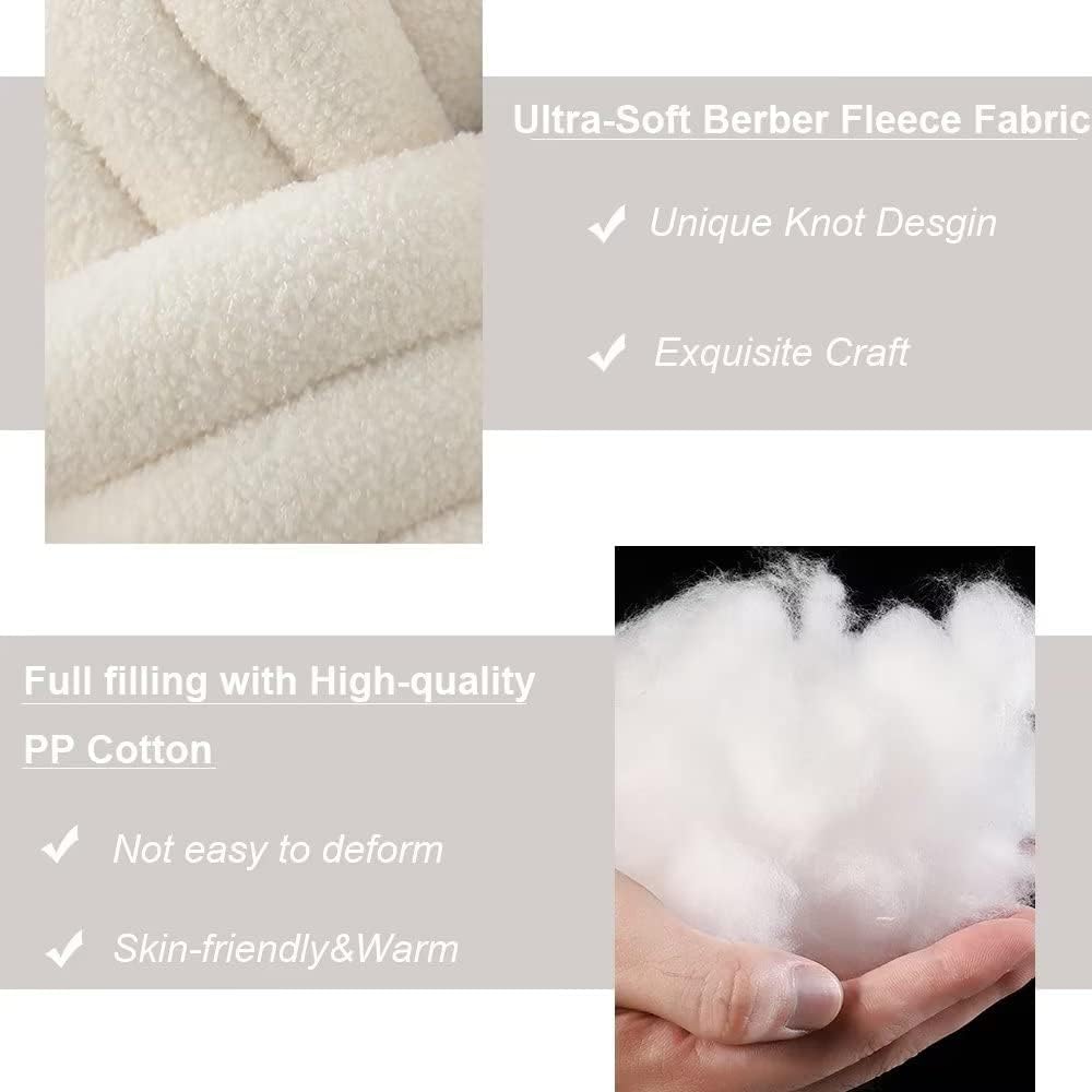 XIAIJIA Yellow Round Knot Pillow 14'' Round Throw Pillow, Soft Plush Knot Round Pillows Decorative, Modern Home Decorative Cushion for Bed, Bedroom, Sofa, Couch, Teen Room