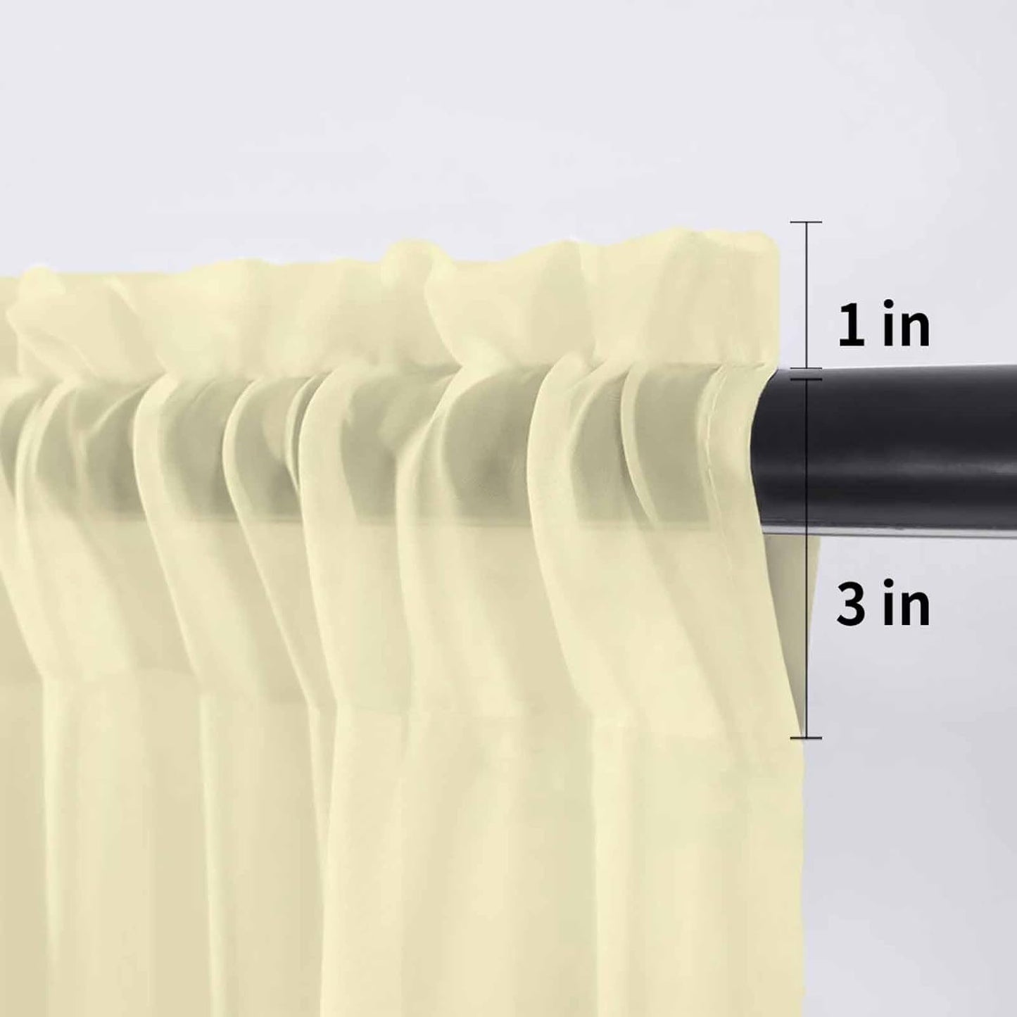 Sheer Window Valance Fruit Lemon Gnome Semi Voile Short Curtain Rod Pocket Farmhouse Plants Green Leaves Yellow Valances Window Treatment for Bedroom Living Room Kitchen 54x18in