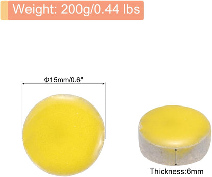 200g Ceramic Mosaic Tiles for Crafts Bulk, Round Yellow Ceramic Tiles for Mosaic Kits Garden Stepping Stone Cup Mat