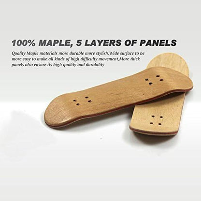 Professional Mini Maple Wooden Fingerboards, 1 Pack(Yellow) | 1Set Finger Skateboards, 5 Layers Maple Panel Mini Skateboards for Fingers, Fingerboard for Kids Brithday Gift