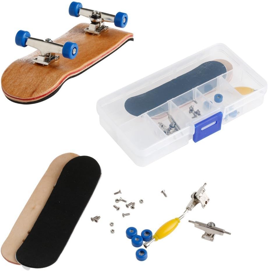 Professional Mini Maple Wooden Fingerboards, 1 Pack(Yellow) | 1Set Finger Skateboards, 5 Layers Maple Panel Mini Skateboards for Fingers, Fingerboard for Kids Brithday Gift