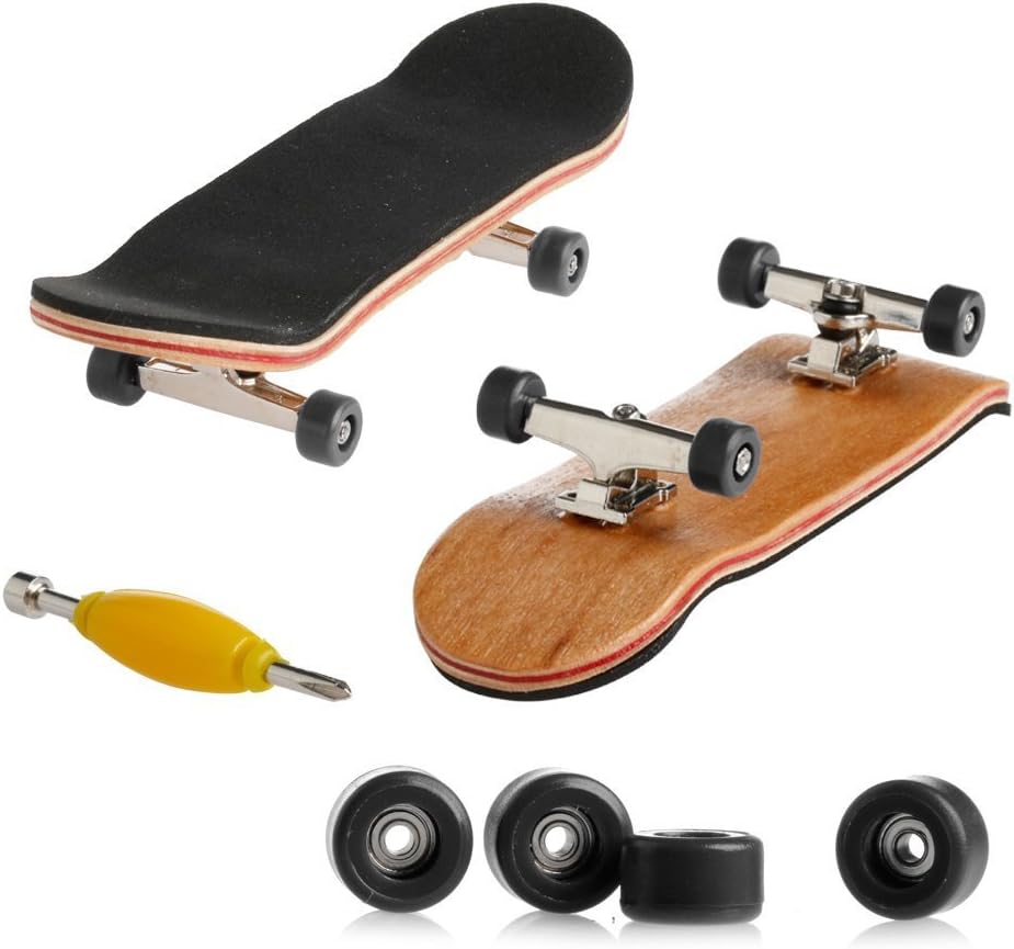 Professional Mini Maple Wooden Fingerboards, 1 Pack(Yellow) | 1Set Finger Skateboards, 5 Layers Maple Panel Mini Skateboards for Fingers, Fingerboard for Kids Brithday Gift