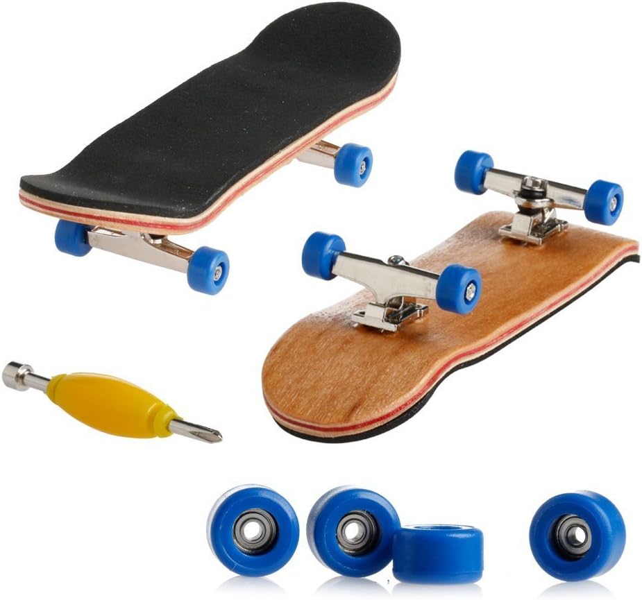 Professional Mini Maple Wooden Fingerboards, 1 Pack(Yellow) | 1Set Finger Skateboards, 5 Layers Maple Panel Mini Skateboards for Fingers, Fingerboard for Kids Brithday Gift