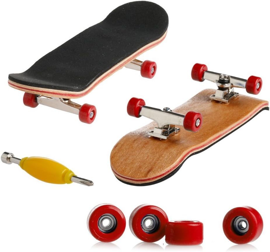 Professional Mini Maple Wooden Fingerboards, 1 Pack(Yellow) | 1Set Finger Skateboards, 5 Layers Maple Panel Mini Skateboards for Fingers, Fingerboard for Kids Brithday Gift